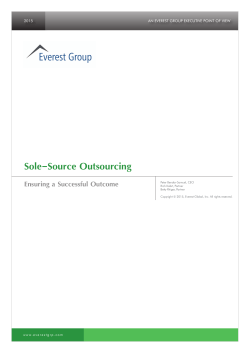 Sole-Source Outsourcing - Ensuring a Successful