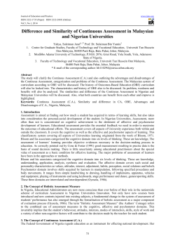 Difference and Similarity of Continuous Assessment in Malaysian