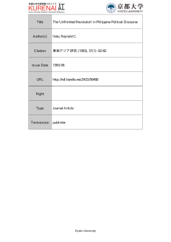 Title The `Unfinished Revolution` in Philippine Political