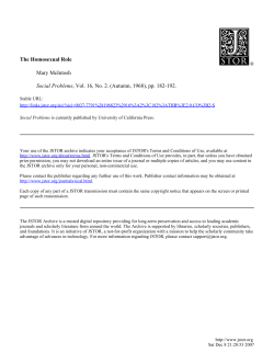 The Homosexual Role Mary McIntosh Social Problems, Vol. 16, No