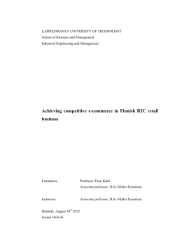 Achieving competitive e-commerce in Finnish B2C retail