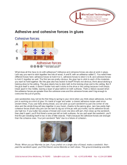 Adhesive and cohesive forces in glues