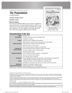 The Presentation - Houghton Mifflin Harcourt