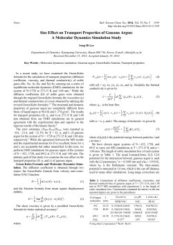 Size Effect on Transport Properties of Gaseous Argon: A Molecular