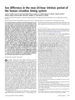 Sex difference in the near-24-hour intrinsic period of the human