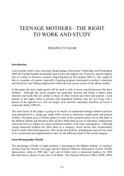 Teenage Mothers &ndash; The Right to Work and Study