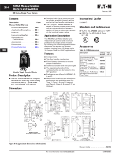 38-4 NEMA Manual Starters 38 Starters and Switches