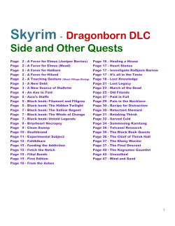 Skyrim Dragonborn DLC Side And Other Quests