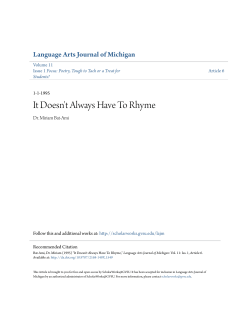 It Doesn`t Always Have To Rhyme