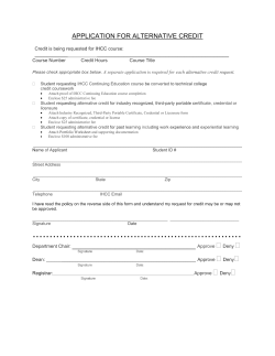 Application for Alternative Credit