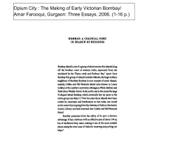 Opium City : The Making of Early Victorian Bombay/ Amar Farooqui