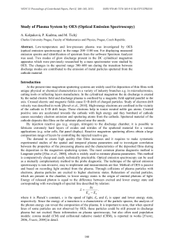 Study of Plasma System by OES (Optical Emission Spectroscopy)