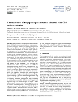 Characteristics of tropopause parameters as observed with GPS