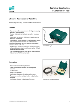 Technical Specification FLUXUS&reg; F401 H2O