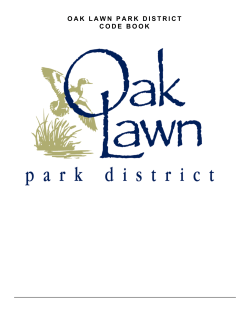 OAK LAWN PARK DISTRICT CODE BOOK