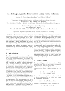 Modelling Linguistic Expressions Using Fuzzy Relations