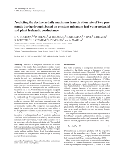 Predicting the decline in daily maximum transpiration rate of two