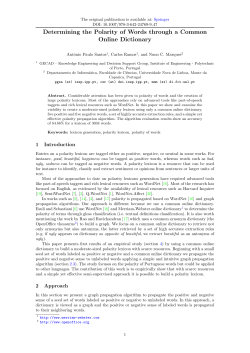 Determining the Polarity of Words through a