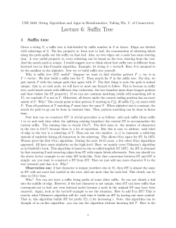 Lecture 6: Suffix Tree