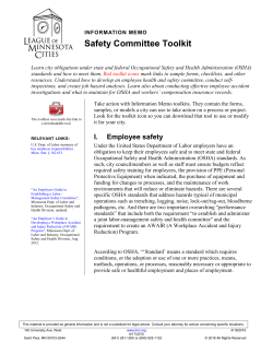 Safety Committee Toolkit - League of Minnesota Cities