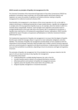 IOSCO consults on principles of liquidity risk management for