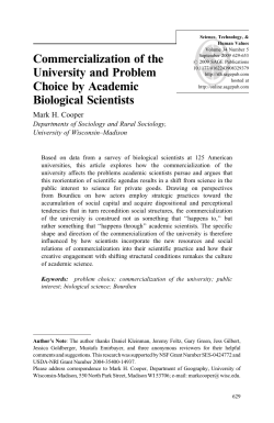 Commercialization of the University and Problem