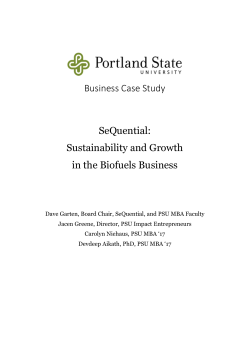 Sustainability and Growth in the Biofuels Business