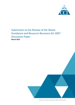 Review of the Waste Avoidance and Resource Recovery Act 2007