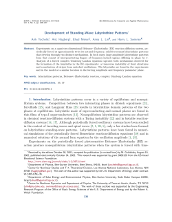 Development of Standing-Wave Labyrinthine Patterns