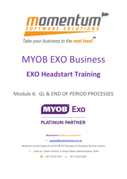 MYOB EXO Business - Momentum Software Solutions