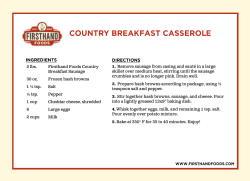 2 lbs. Firsthand Foods Country Breakfast Sausage 30 oz. Frozen