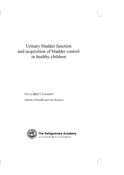 Urinary bladder function and acquisition of bladder control