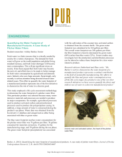 Quantifying the Water Footprint of Manufactured - Purdue e-Pubs