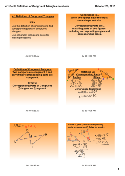 4.1 GeoH Definition of Congruent Triangles.notebook