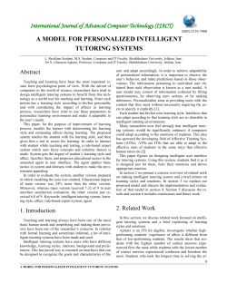 a model for personalized intelligent tutoring systems