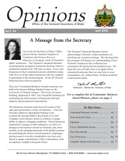 Opinions - Vermont Secretary of State