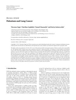 Review Article Polonium and Lung Cancer