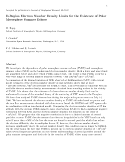 D-Region Electron Number Density Limits for the Existence of Polar