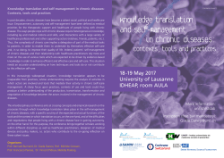 Knowledge translation and self-management in chronic