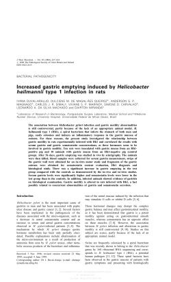 Increased gastric emptying induced by Helicobacter heilmannii type