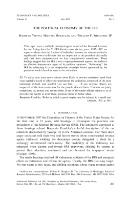 THE POLITICAL ECONOMY OF THE IRS