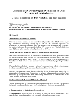 General information on draft resolutions and draft decisions