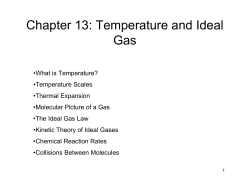Chapter 13: Temperature and Ideal Gas