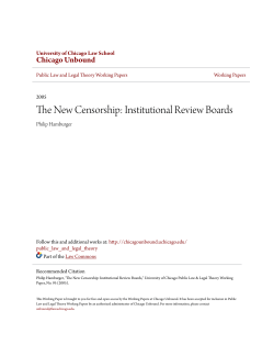 The New Censorship: Institutional Review Boards