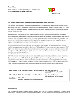 TAP Portugal Introduces Four Weekly