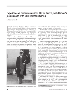 Experience of my famous uncle, Melvin Purvis