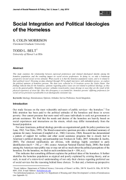 Social Integration and Political Ideologies of the Homeless