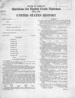 Questions for eighth grade diplomas, June 1930