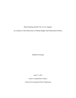 Slum Housing and the City of Los Angeles