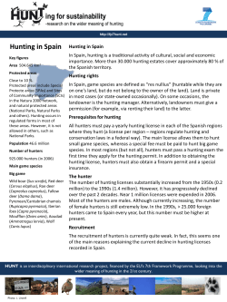 ing for sustainability Hunting in Spain